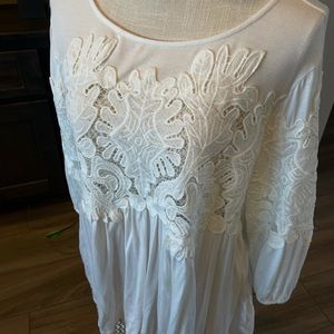 White Anthropologie tunic Top